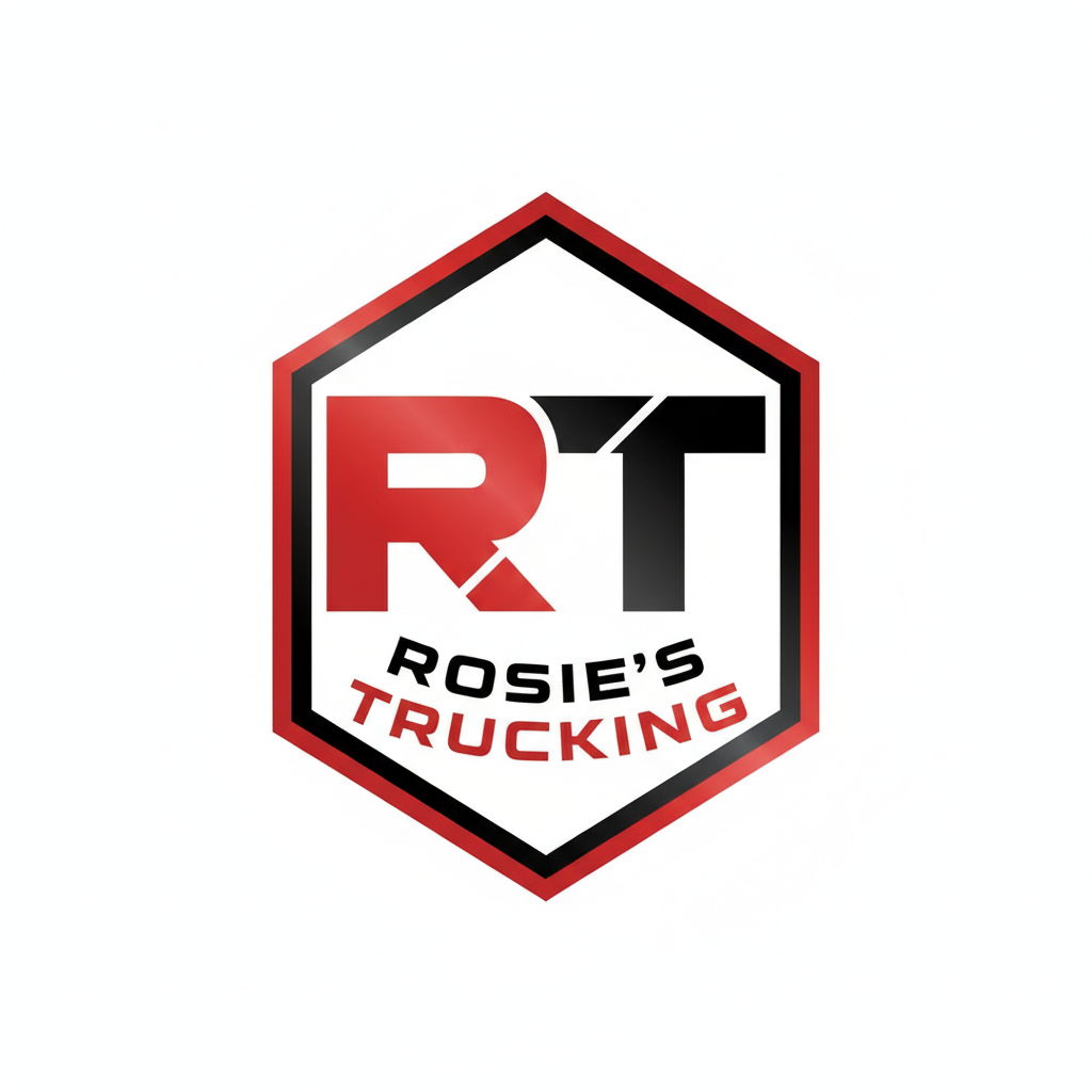 Rosie's Trucking - RT Badge Logo